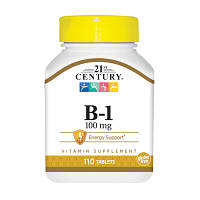 Витамины и минералы 21st Century Vitamin B1 100 mg, 110 таблеток EXP