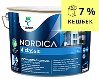 Краска акриловая TEKNOS NORDICA CLASSIC для древесины белая (база1) 9л