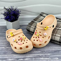 Крокси жіночі з джибітсами Luckline Е-00139-367 Рожеві