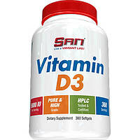 Витамины и минералы SAN Vitamin D3 1000 IU, 360 капсул EXP