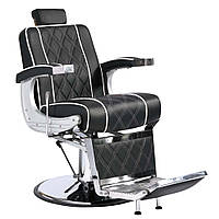 Кресло парикмахерское для barbershop Valencia lux / Валенсия Люкс Черное (Krasa Prof TM)