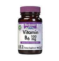 Витамины и минералы Bluebonnet Vitamin B6 100 mg, 90 вегакапсул EXP
