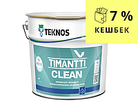 Краска антимикробная с серебром TEKNOS TIMANTTI CLEAN для влажных помещений белая (база 1) 2,7л