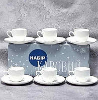 Сервиз кофейный из керамики SNT "Серебро" 12 предметов на 6 персон 1453-4