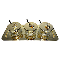 Набір баночок для спецій і приправ MCA Vizyon із меляра з позолотою