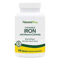 Витамины и минералы Natures Plus Chewable Iron, 90 таблеток EXP