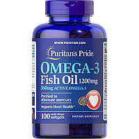 Жирные кислоты Puritan's Pride Omega 3 Fish Oil 1200 mg, 100 капсул EXP