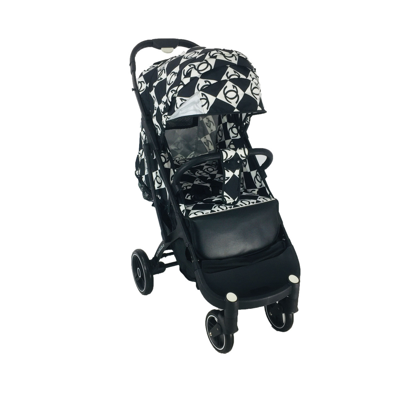 Змінний водовідштовхувальний текстиль для колясок серії Yoya plus колір Чорний з білим, фото 1