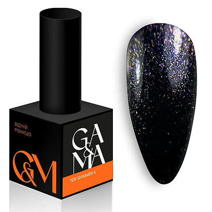 Топ із шимером GaMa Shimmer Top No004, 10 мл фіолетово-золотий, фото 1