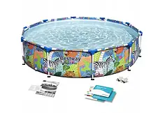 Басейн каркасний дитячий Bestway 56985 розмір 305x66 см, об'єм 4602л, фото 4