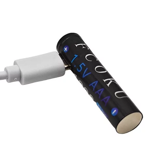 Акумулятор Fcoku 1.5v AAA 1000mah (з зарядкою від Тype-C) Чорний
