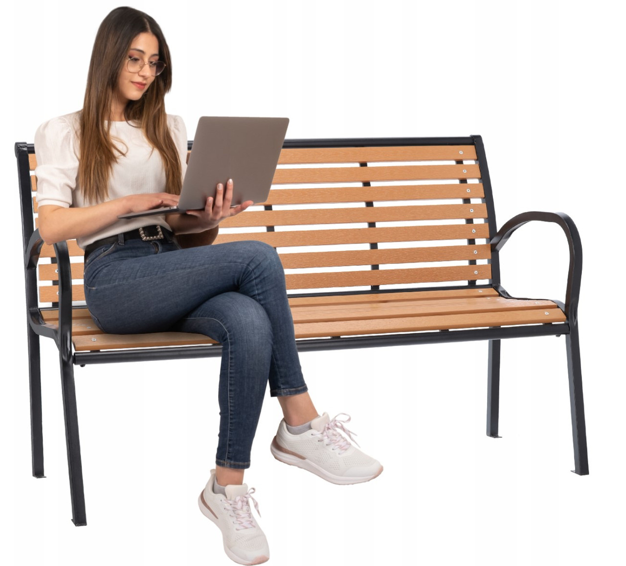 Лавка садова, паркова 125х60х80 см GardenLine MEB0865 коричнева