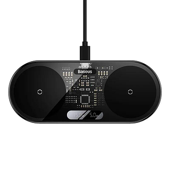 Бездротовий зарядний пристрій Baseus Digital LED Display 2in1 20W