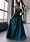 Вечірнє довге плаття в підлогу з верхом із мережива та спідницею з розрізом (р S, M) 66PL5563Е, фото 3