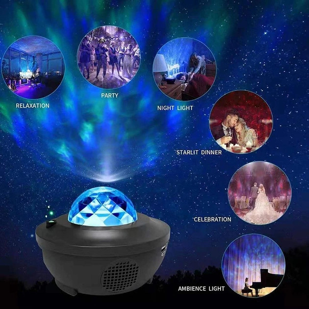 Галактика Зірковий проєктор нічник дитячий Bluetooth 207552