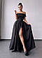 Вечірнє максі плаття з відкритими плечима поясом на талії та з розрізом на нозі (р. S, M) 66PL5565Е, фото 4
