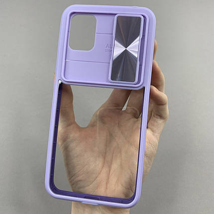 Чохол для Xiaomi Redmi 9A прозорий чохол зі шторкою для камери на сяомі редмі 9а бузковий t5v, фото 1
