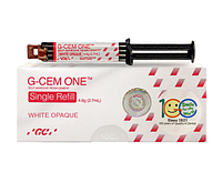 Самоадгезивный цемент двойного твердения G-CEM ONE, шприц 4.6 г (2.7 мл) White Opaque