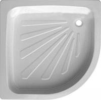 Піддон душовий 80х80 сталевий напівкруглий емальований білий