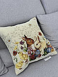 Декоративна Великодня наволочка на подушку 45х45 см. одностороння, фото 3