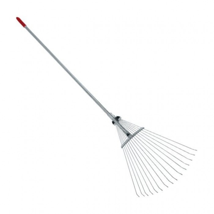 Віялові граблі 15 прутів, металева ручка, регулювання ширини робочої поверхні (30-50 см) INTERTOOL FT-3004, фото 1