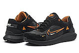 Nike Aktiv Sport ! Кожаные черные кроссовки на белой подошве sport стиль найк, кросовки мужские, фото 4