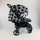 Змінний водовідштовхувальний текстиль для колясок серії Yoya plus колір Чорний з білим, фото 3