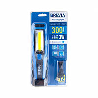 Фонарь для СТО автомобильный светодиодный для кемпинга Brevia 3W COB+1W LED.Ручной светодиодный фонарик