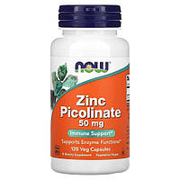 Витамины и минералы NOW Zinc Picolinate 50 mg, 120 вегакапсул EXP
