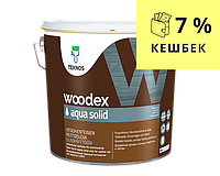 Краска антисептическая TEKNOS WOODEX AQUA SOLID для древесины транспарентная (база 3) 2,7л