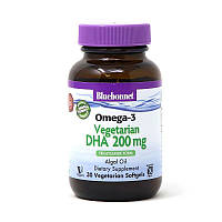 Жирные кислоты Bluebonnet Omega-3 Vegetarian DHA 200 mg, 30 вегакапсул EXP