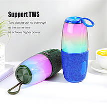 Bluetooth-колонка TG644 з rgb підсвічуванням, speakerphone, радіо, green, фото 5