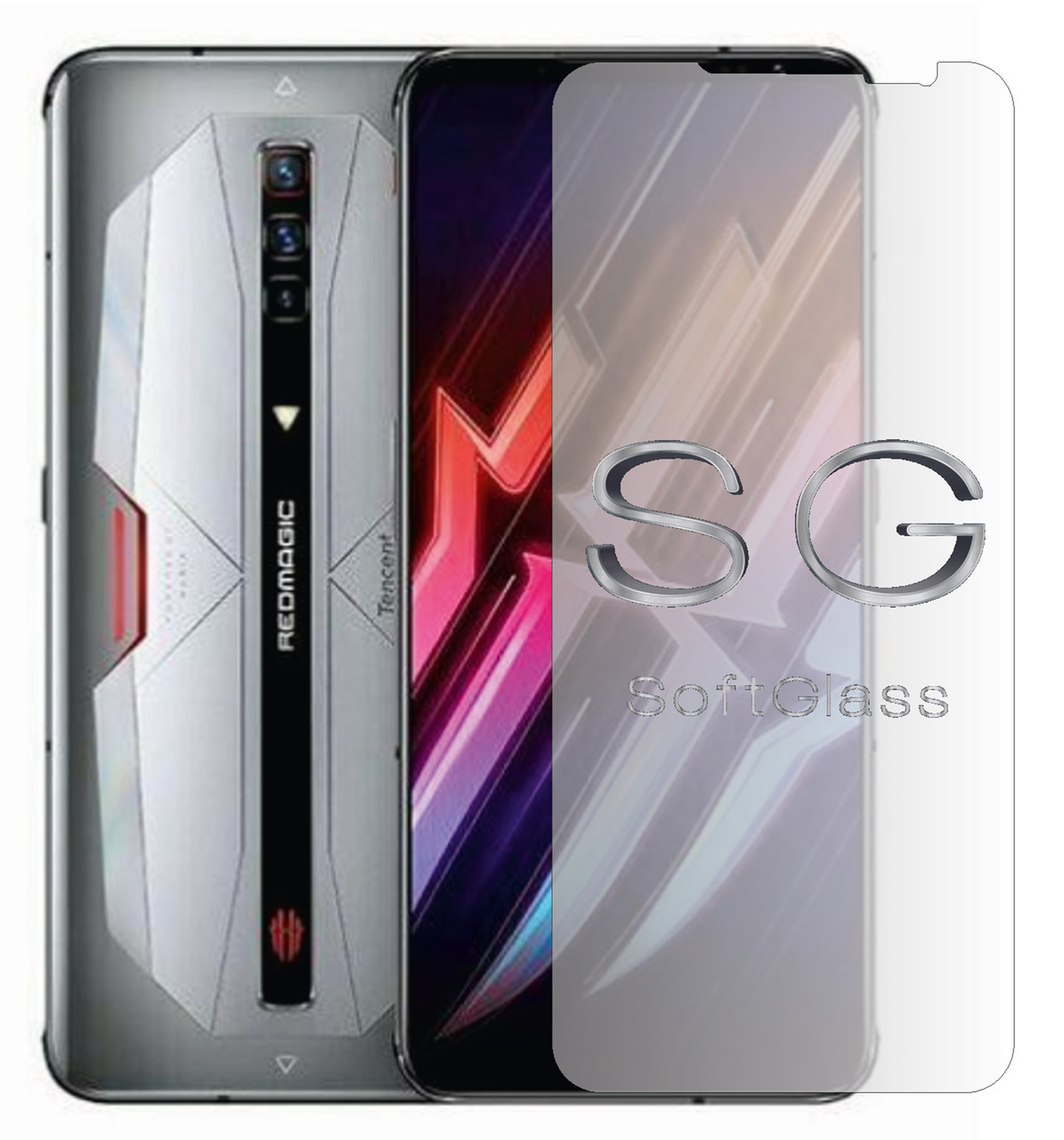 М'яке скло для ZTE Nubia Red Magic 6s Pro на екран поліуретанове SoftGlass, фото 1