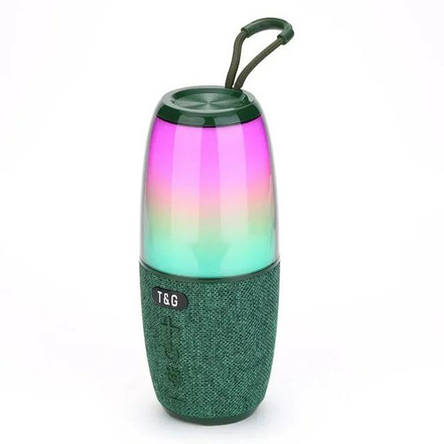 Bluetooth-колонка TG644 з rgb підсвічуванням, speakerphone, радіо, green, фото 1