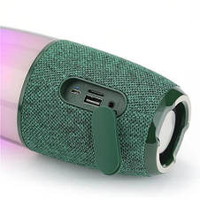 Bluetooth-колонка TG644 з rgb підсвічуванням, speakerphone, радіо, green, фото 4