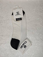 Носки женские Chanel (36-41) сетка короткие бело-черный
