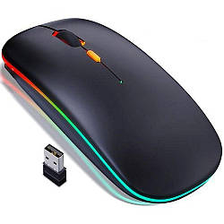 Бездротова миша з RGB підсвічуванням, Bluetooth, 1600DPI / Світлодіодна акумуляторна мишка з матовим покриттям