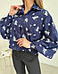 Сорочка укорочена прямого крою з рукавами ліхтариками у квітковий принт (р. 42-48) 2BL1044, фото 7