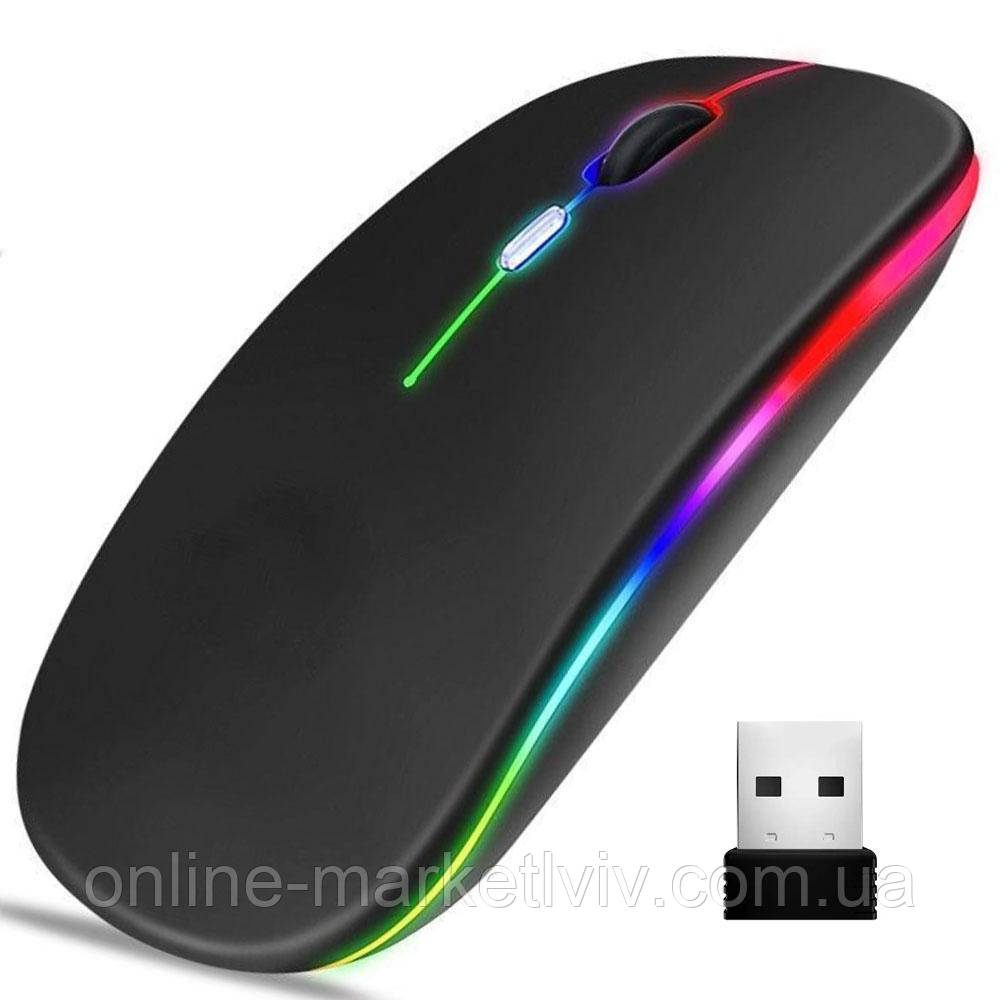 Купить Беспроводная мышь с Bluetooth + RGB подсветка / Аккумуляторная ...