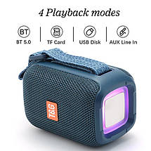Bluetooth-колонка TG339 з rgb підсвічуванням, speakerphone, радіо, green, фото 5