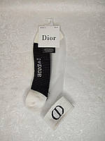 Носки женские Dior (36-41) сетка короткие черно-белый