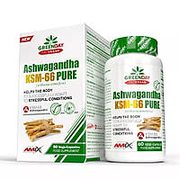 Натуральная добавка Amix Nutrition GreenDay ProVegan Ashwagandha KSM-66 Pure, 60 вегакапсул EXP