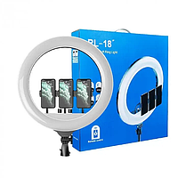 Светодиодная кольцевая лампа для фото и видео с держателем под телефон, Лед-лампа 55Вт+пульт+сумка