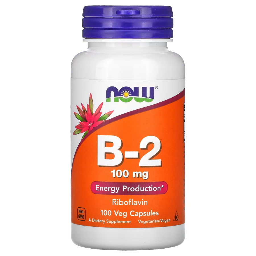 Витамины и минералы NOW Vitamin B2 100 mg, 100 вегакапсул EXP - фото 1 - id-p2118984371