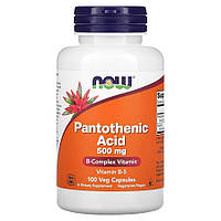 Витамины и минералы NOW Pantothenic Acid 500 mg, 100 вегакапсул EXP