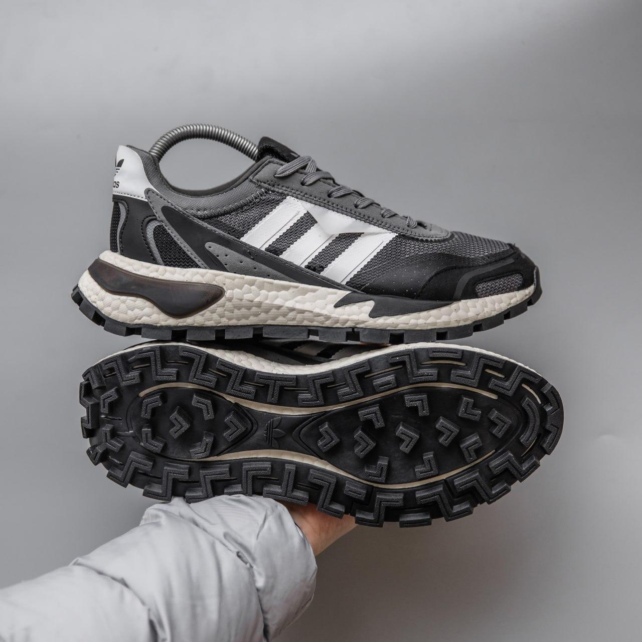 Кросівки чоловічі сірі Adidas Retropy Boost P9 Grey Black White (15715), фото 1