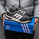 Кросівки чоловічі сірі Adidas Retropy Boost P9 Grey Black White (15715), фото 5