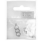 Набір 2 шт Конектори 24 мм Підвіски Три Серця на 2 Вушка, Метал Срібного Колір, Фурнітура для Біжутерії, фото 4