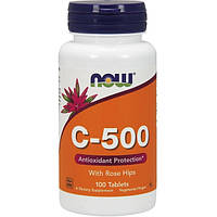 Витамины и минералы NOW Vitamin C-500 Rose Hips, 100 таблеток EXP