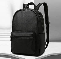Хит! Кожаный городской мужской рюкзак классический черный из натуральной кожи качественный